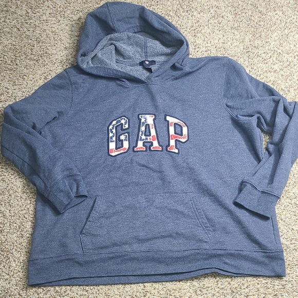 GAP Heather Blue Hoodie with Logo - Picture 1 of 7